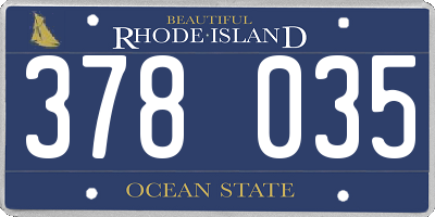 RI license plate 378035