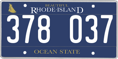 RI license plate 378037