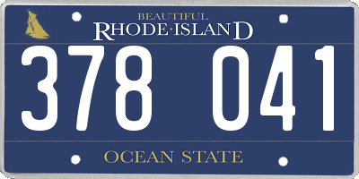 RI license plate 378041