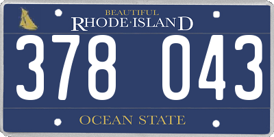RI license plate 378043