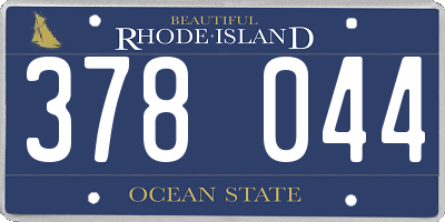 RI license plate 378044