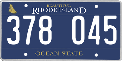 RI license plate 378045