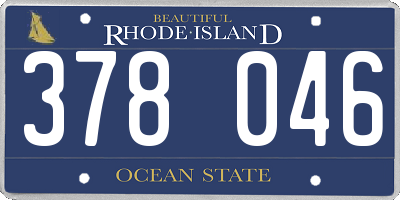RI license plate 378046