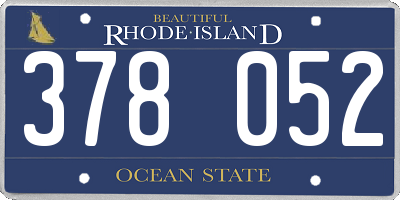 RI license plate 378052
