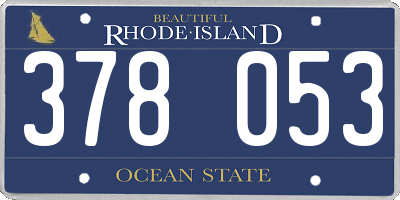 RI license plate 378053