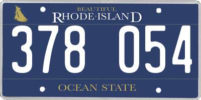 RI license plate 378054
