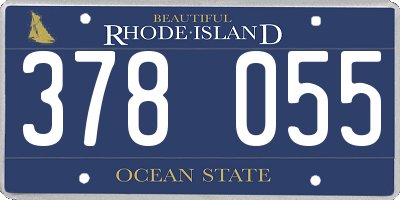 RI license plate 378055