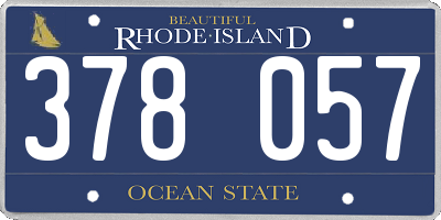 RI license plate 378057