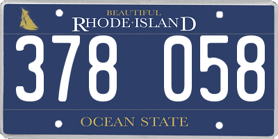 RI license plate 378058