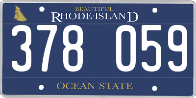 RI license plate 378059