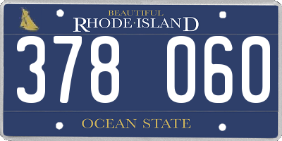RI license plate 378060