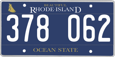 RI license plate 378062