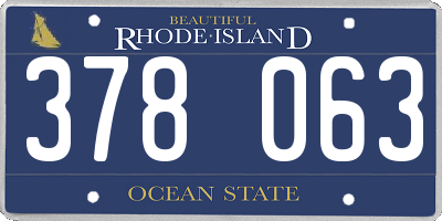 RI license plate 378063