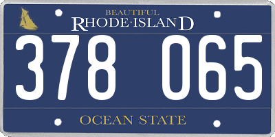 RI license plate 378065