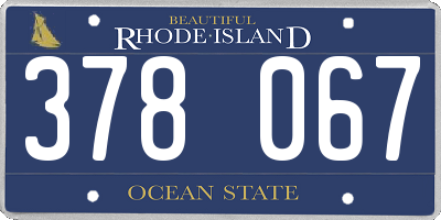 RI license plate 378067