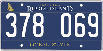 RI license plate 378069