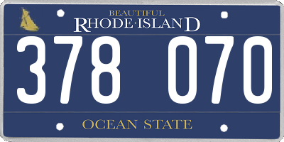 RI license plate 378070