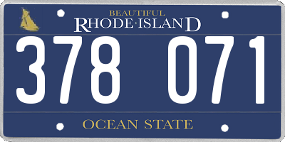 RI license plate 378071