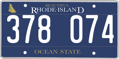 RI license plate 378074