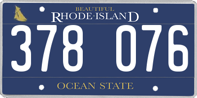 RI license plate 378076