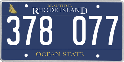 RI license plate 378077