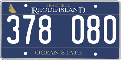 RI license plate 378080