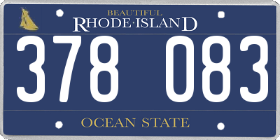 RI license plate 378083