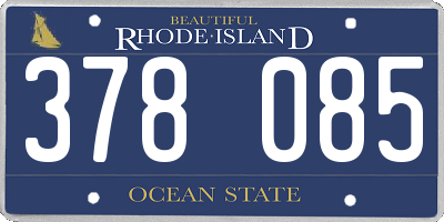 RI license plate 378085