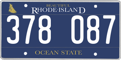 RI license plate 378087