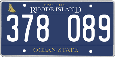 RI license plate 378089
