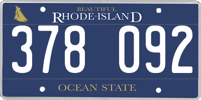 RI license plate 378092