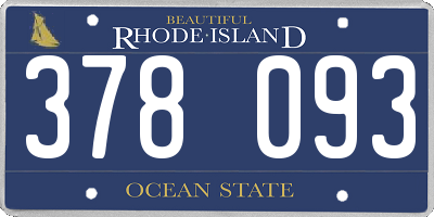 RI license plate 378093