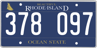 RI license plate 378097