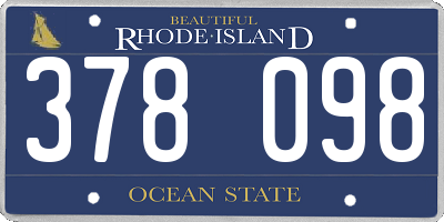 RI license plate 378098