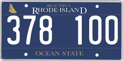 RI license plate 378100