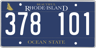 RI license plate 378101