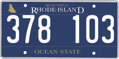 RI license plate 378103