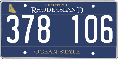 RI license plate 378106