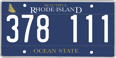 RI license plate 378111