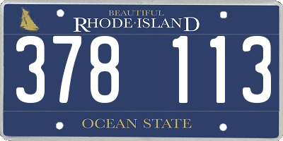 RI license plate 378113