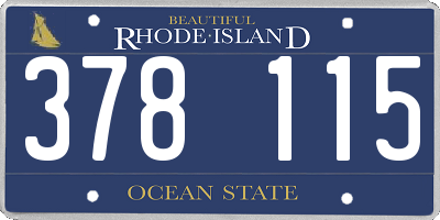 RI license plate 378115