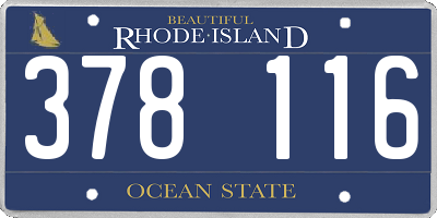 RI license plate 378116