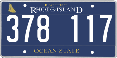 RI license plate 378117