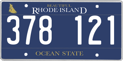 RI license plate 378121