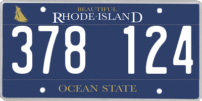 RI license plate 378124