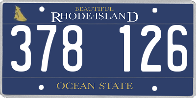 RI license plate 378126
