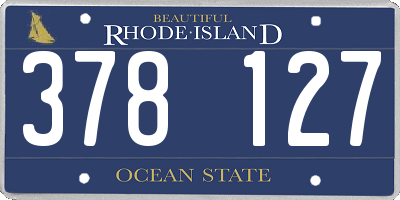 RI license plate 378127