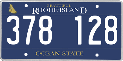 RI license plate 378128
