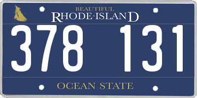 RI license plate 378131