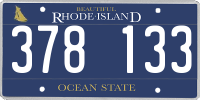RI license plate 378133